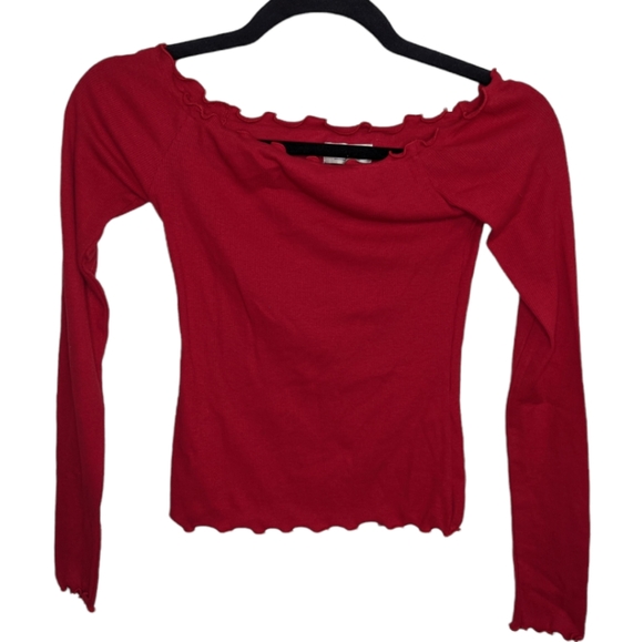 Hollister Red Long Sleeve Top Size S ❤️ - Picture 2 of 8